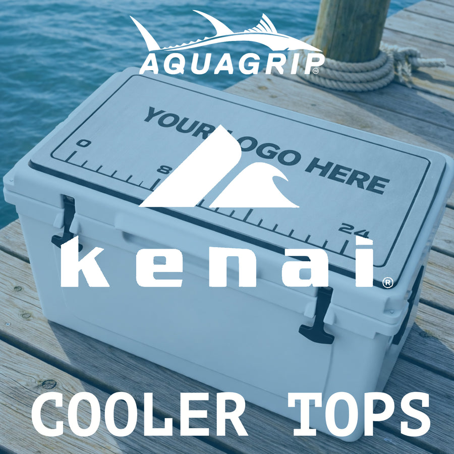 AquaGrip CT custom PE/EVA foam Kenai cooler top pad — your logo here — dock waterfront