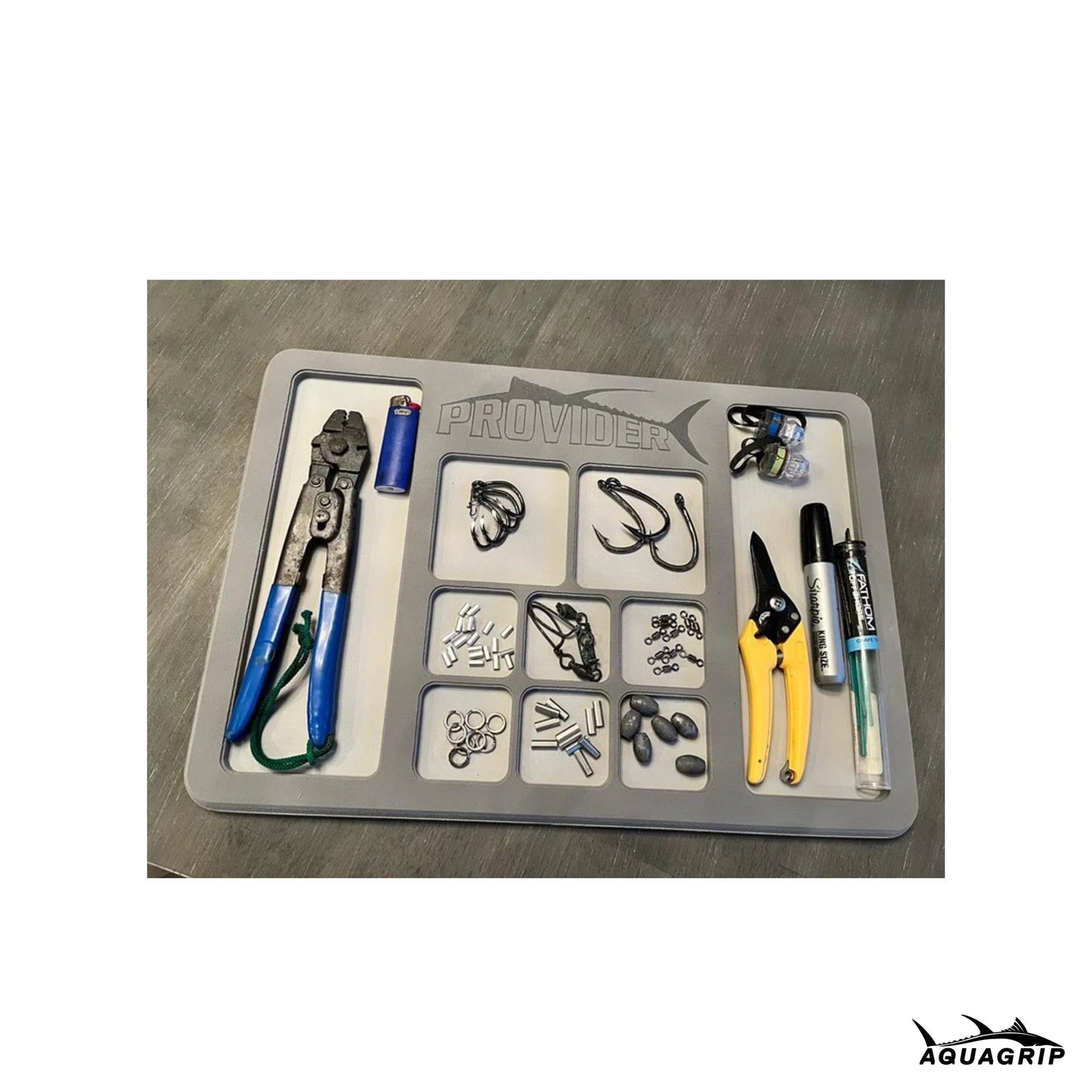 AquaGrip Ultimate Rigging Pad — marine EVA foam with tool pockets, rolls for travel and storage