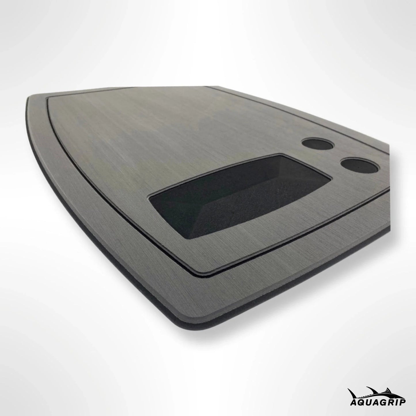 AquaGrip fishing utility pad — black EVA foam rigging mat with rubber backing