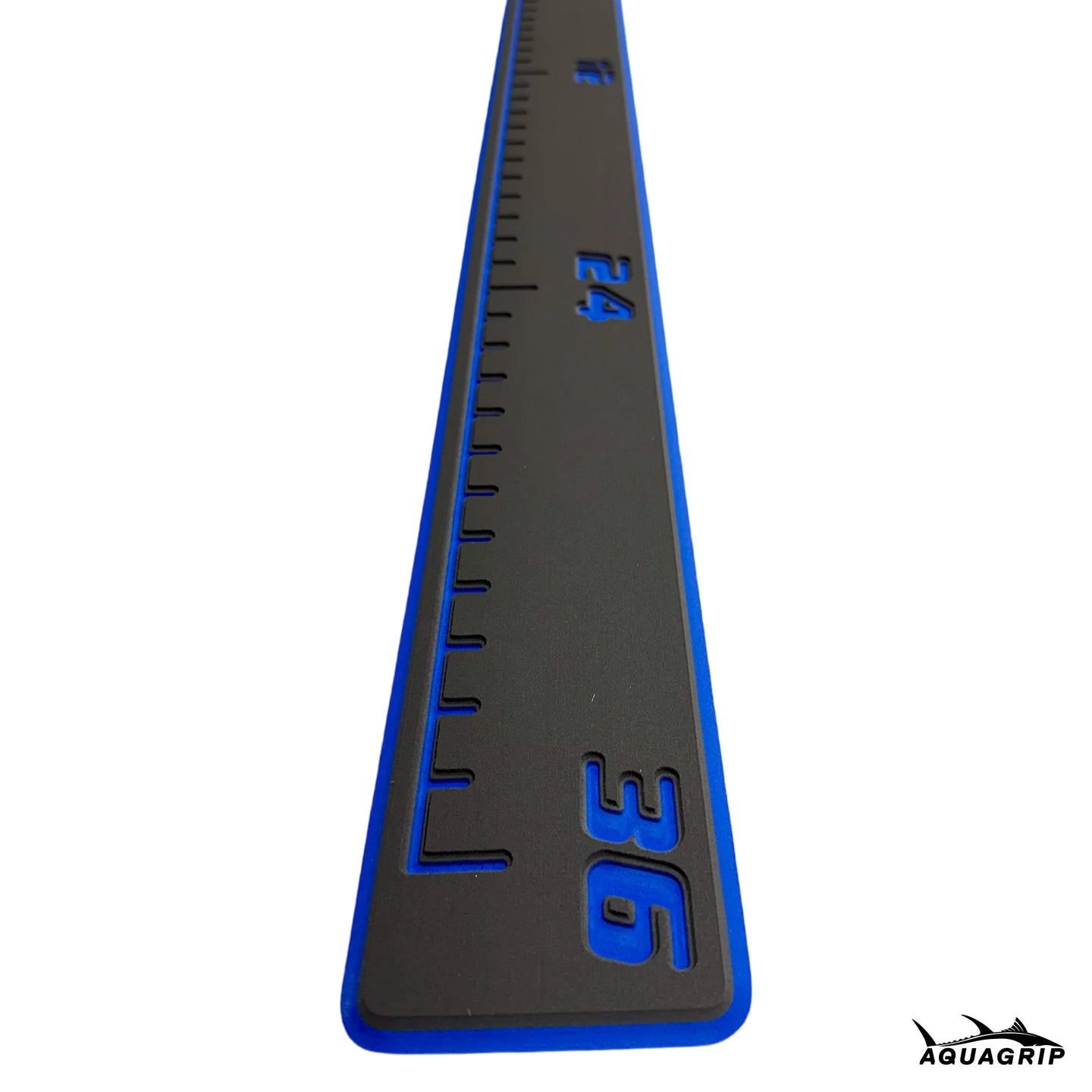 AquaGrip fish ruler - Dark gray royal blue slim angled view