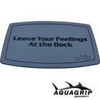AquaGrip EVA foam boat dock pad — dark gray over black with custom logo, non-slip marine decking and rubber backing