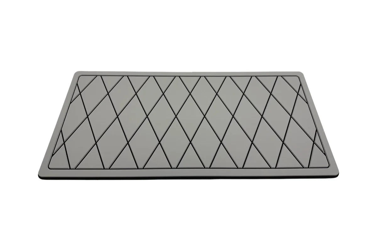 AquaGrip custom boat helm pad — diamond pattern PE/EVA marine foam, angled view