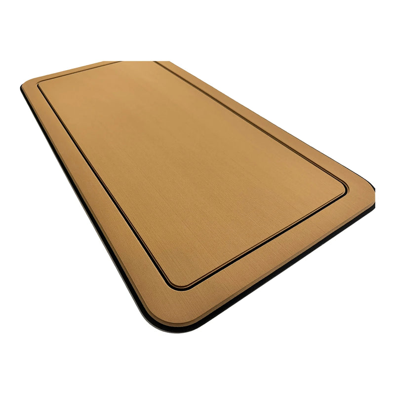 AquaGrip EVA foam cooler pad - teak over black perimeter line side view