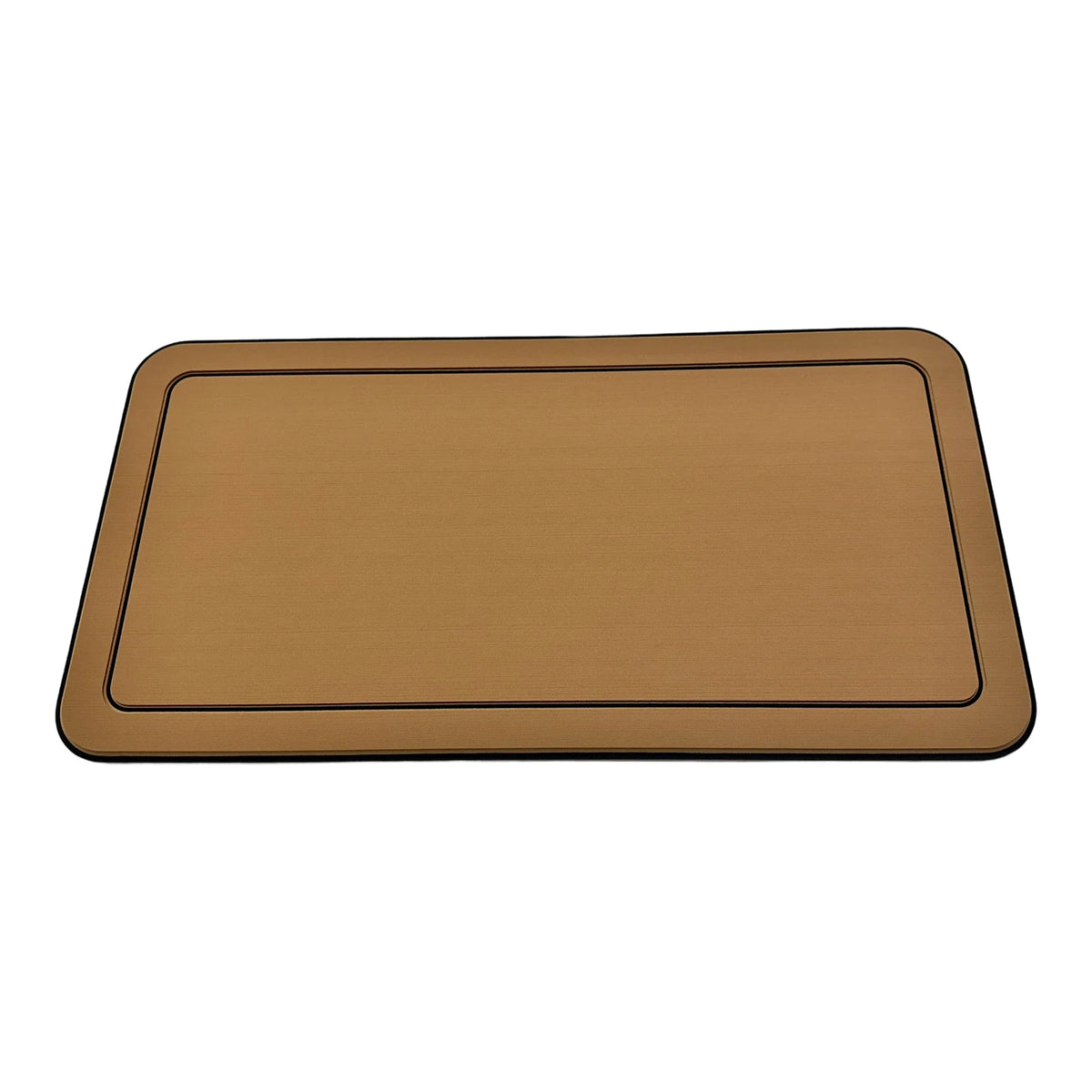 AquaGrip PE/EVA foam blend cooler pad - teak over black perimeter line design