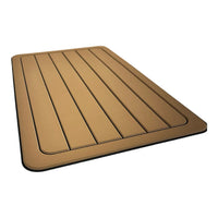 AquaGrip PE/EVA foam blend cooler pad - teak over black teak lines design angled view