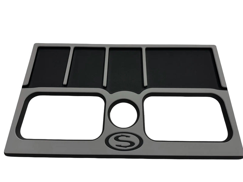 AquaGrip custom dash pad — made-to-size PE/EVA foam with recessed pockets and drain channels