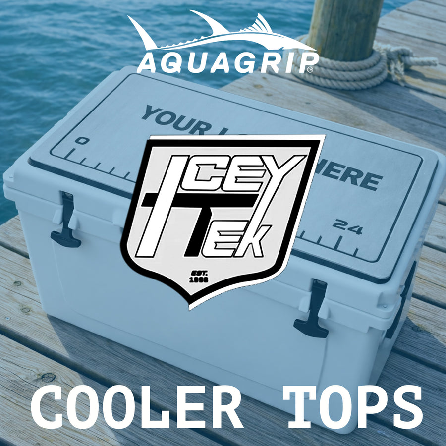 AquaGrip CT custom PE/EVA foam IcyTec cooler top pad — your logo here — dock waterfront