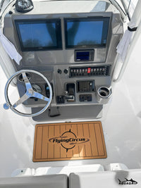 AquaGrip custom boat helm pad — built-to-size PE/EVA foam, comfort and grip at the helm