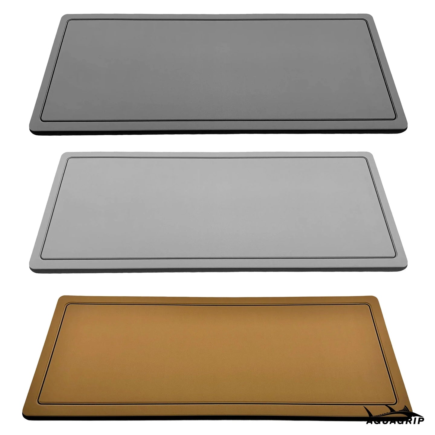 AquaGrip custom boat helm pad — perimeter-line routing design on PE/EVA marine foam