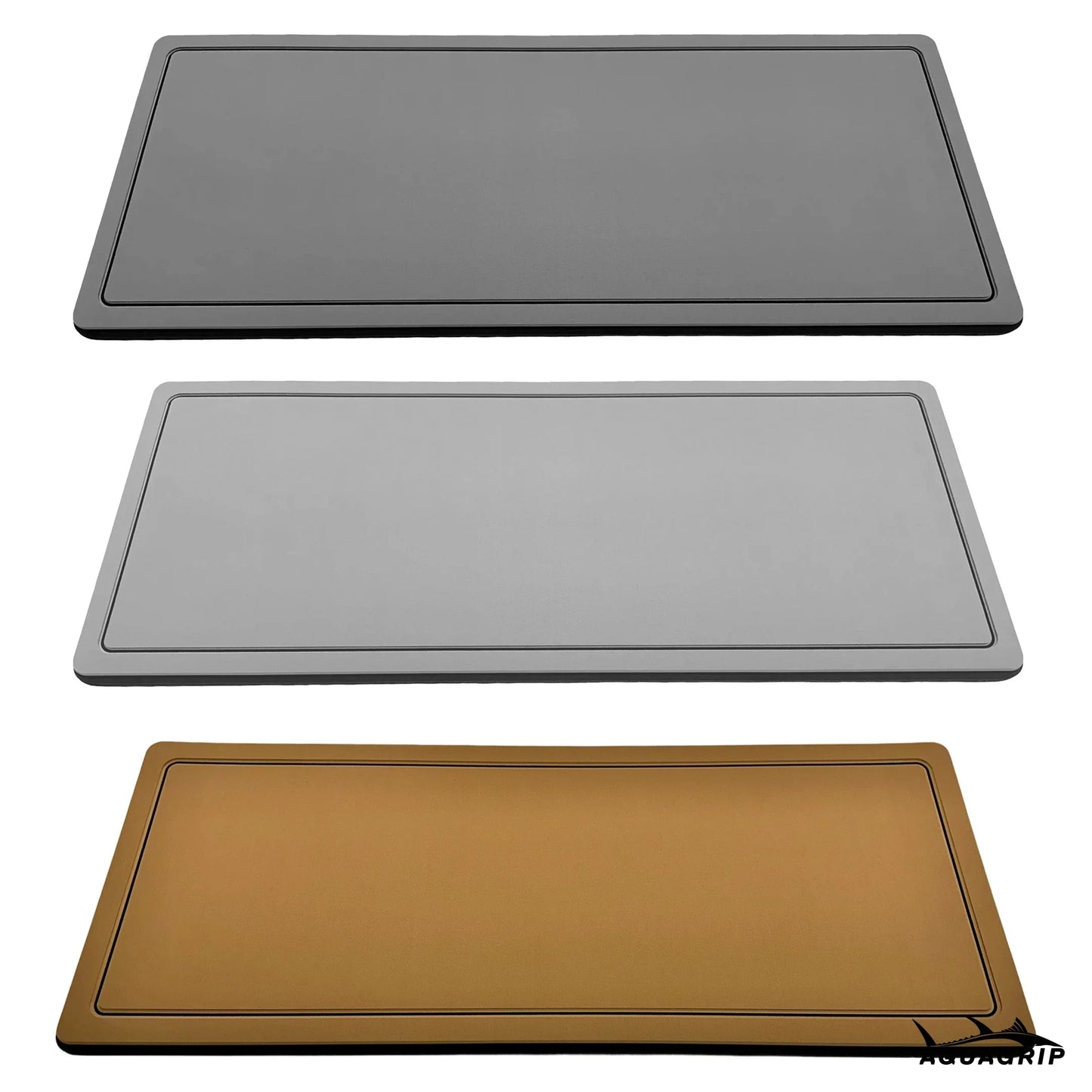AquaGrip custom boat helm pad — perimeter-line routing design on PE/EVA marine foam