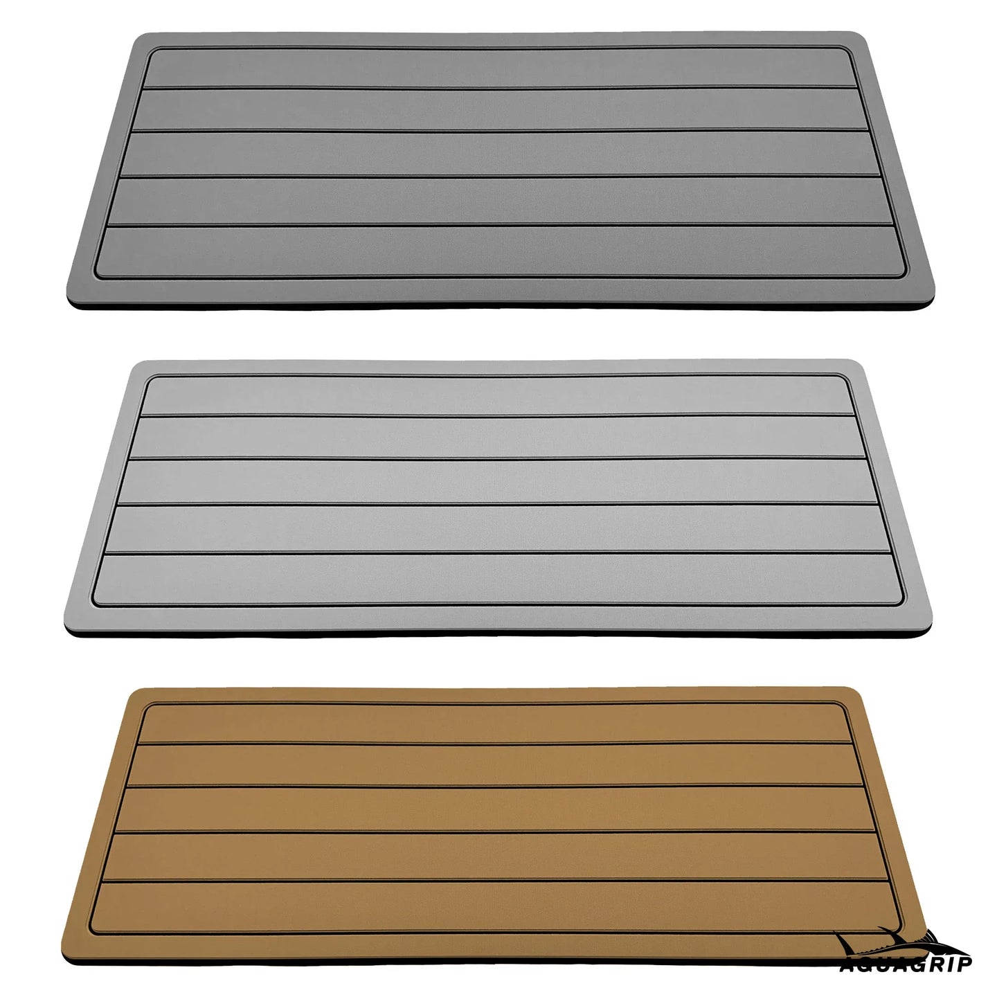 AquaGrip custom boat helm pad — teak-lines routing design on PE/EVA marine foam