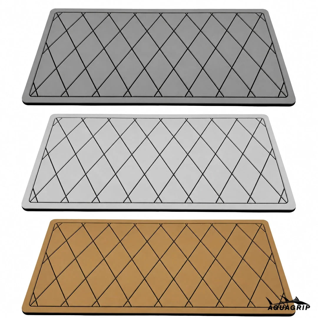 AquaGrip custom boat helm pad — diamond pattern routing on PE/EVA marine foam