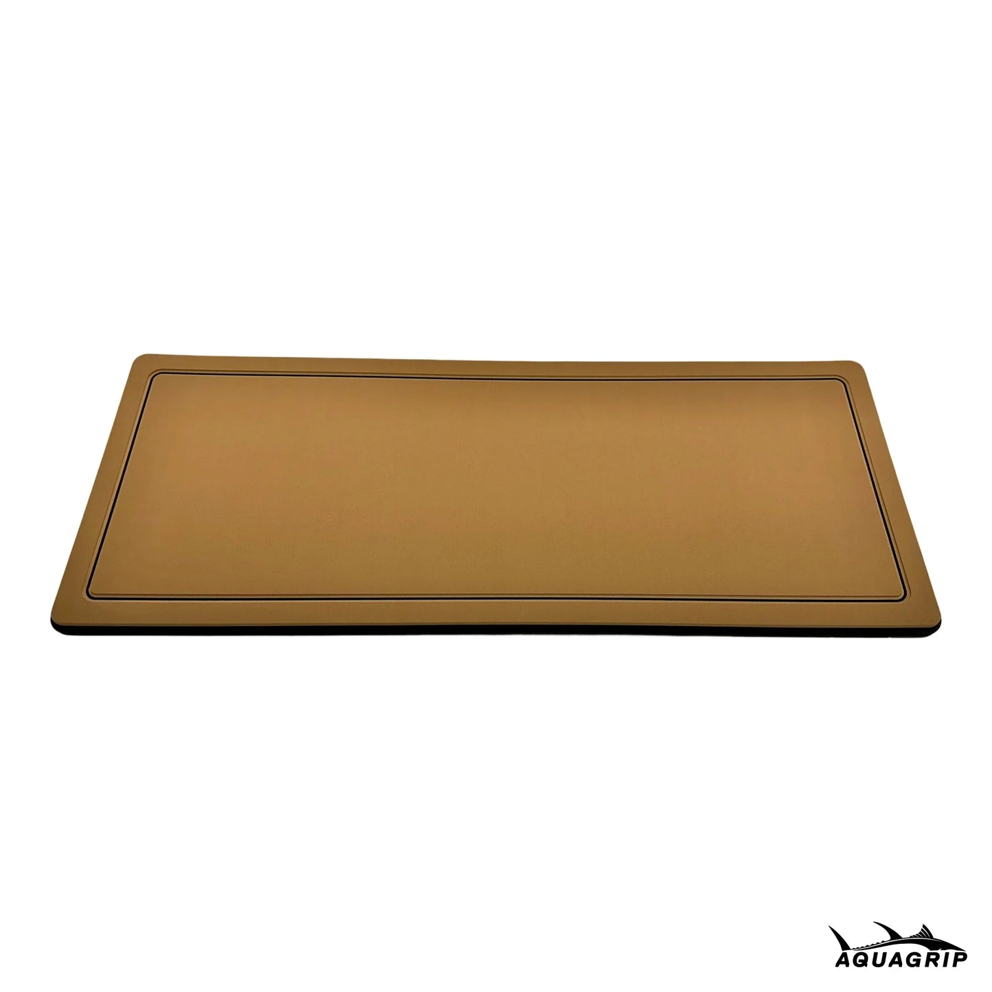 AquaGrip boat helm pad - teak color flat lay top view
