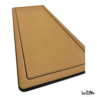 AquaGrip boat helm pad - teak angled side view