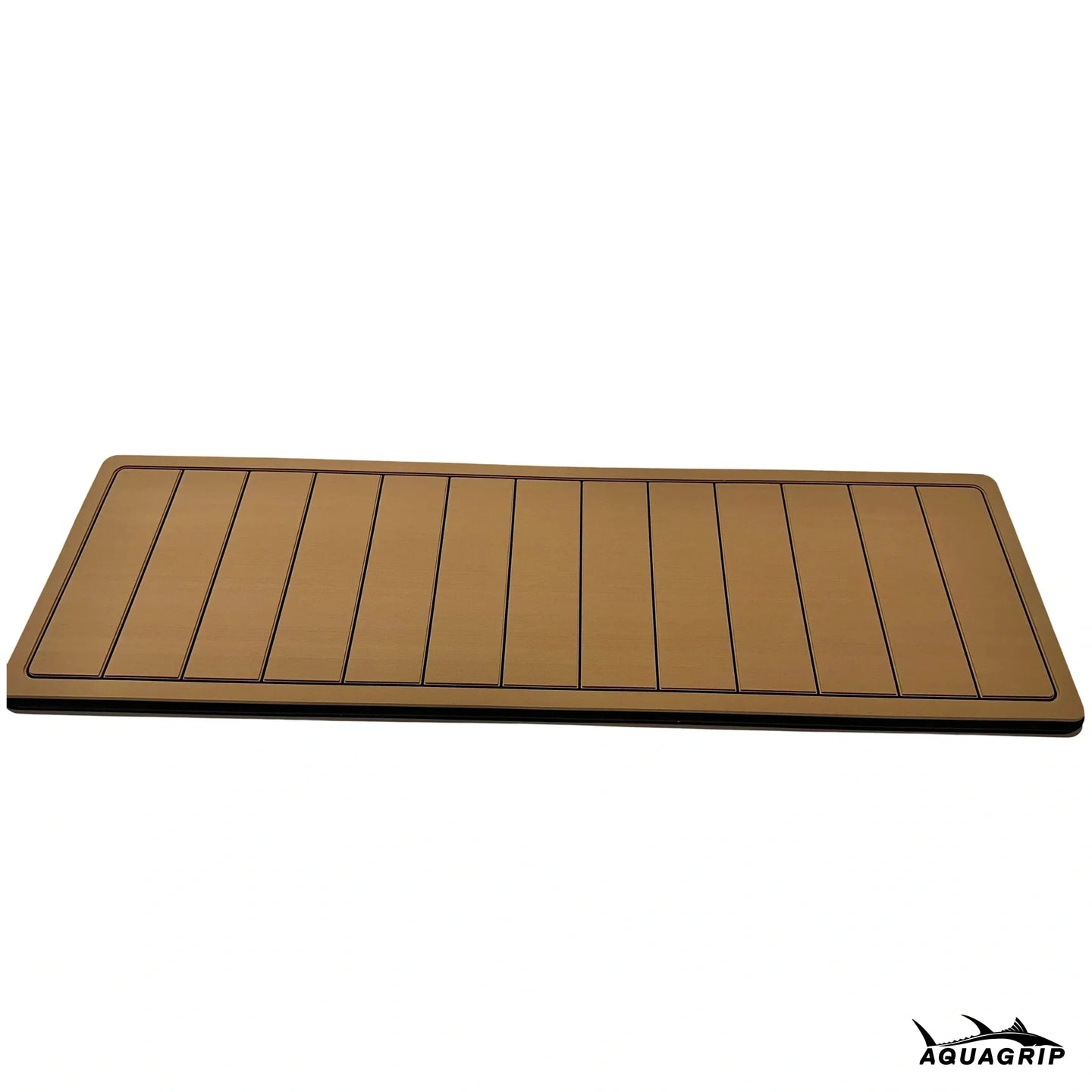 AquaGrip custom boat helm pad — installed at the helm, custom-cut PE/EVA marine foam