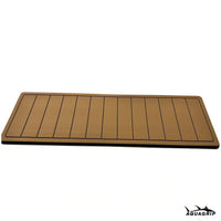 AquaGrip custom boat helm pad — installed at the helm, custom-cut PE/EVA marine foam