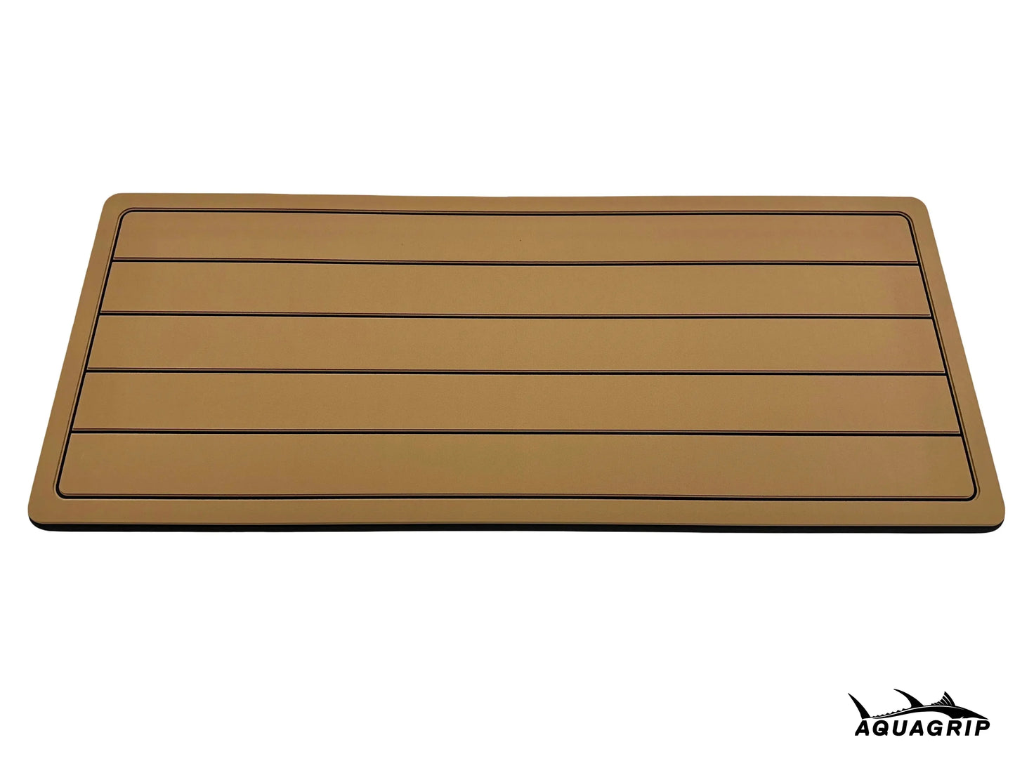 AquaGrip boat helm pad - Teak over black teak lines flat lay