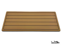 AquaGrip boat helm pad - Teak over black teak lines flat lay