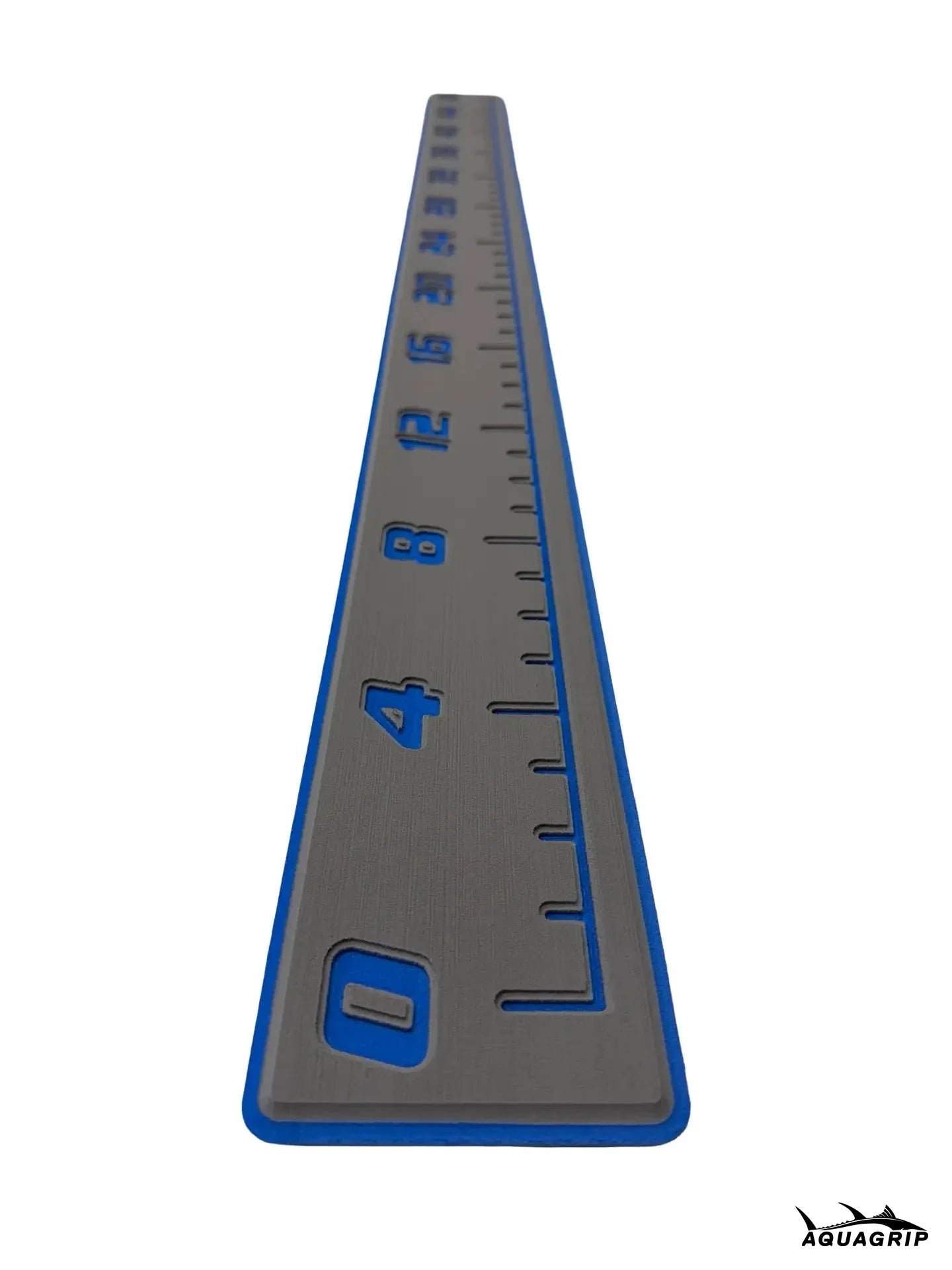 AquaGrip fish ruler - Medium gray royal blue angled view