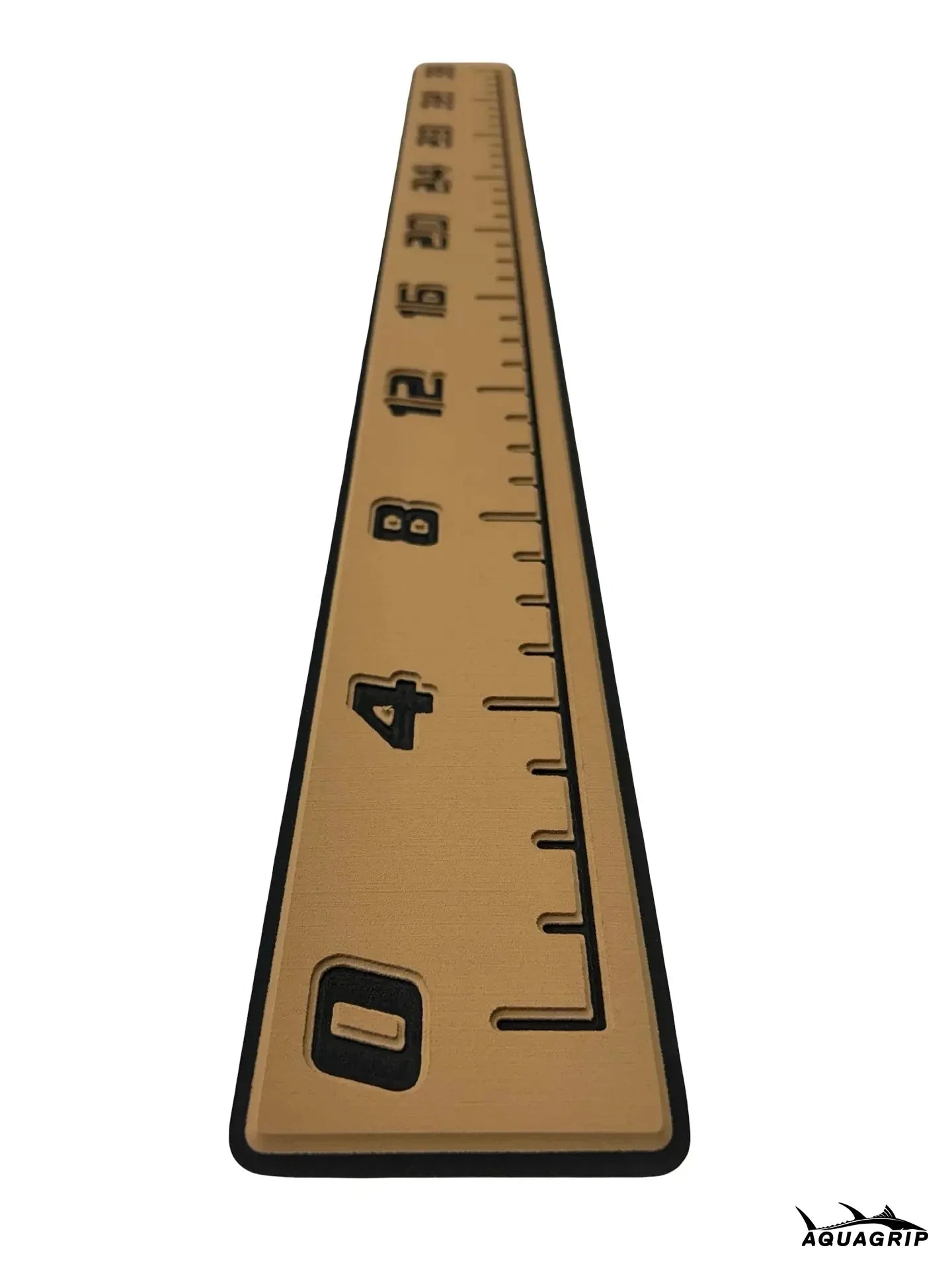 AquaGrip fish ruler - Teak over black slim angled view