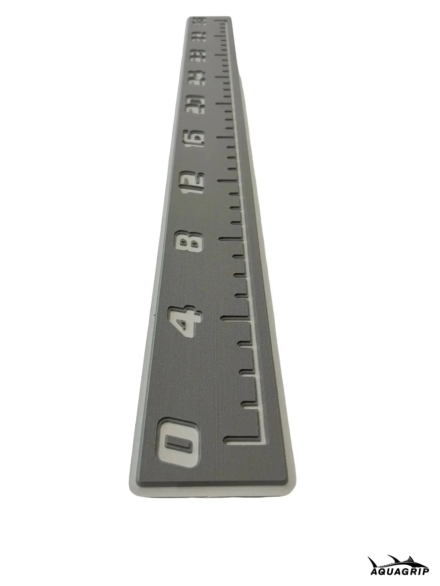 AquaGrip fish ruler - Medium gray over light gray slim angled view