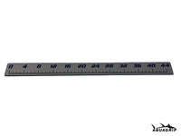 AquaGrip CT 44 inch EVA foam fish ruler — medium gray over navy — flat lay product shot