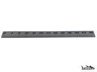 AquaGrip CT 48 inch EVA foam fish ruler — medium gray over navy — flat lay product shot