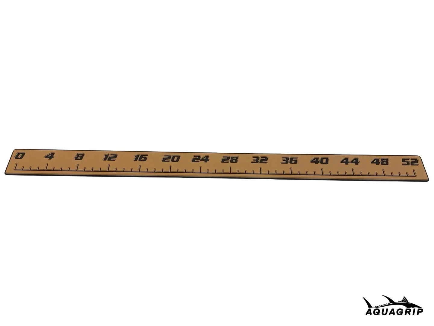 AquaGrip CT 52 inch EVA foam fish ruler — teak over black — flat lay product shot