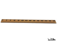AquaGrip CT 52 inch EVA foam fish ruler — teak over black — flat lay product shot