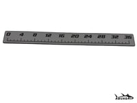 AquaGrip CT 36 inch EVA foam fish ruler — dark gray over black — flat lay product shot