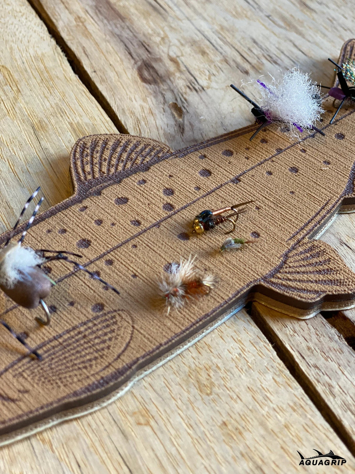 AquaGrip fly fishing hook pad — stain-resistant EVA foam fly holder, made in Connecticut