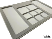 AquaGrip Ultimate Rigging Pad — medium gray with light gray pockets, EVA foam fishing tool mat with rubber backing