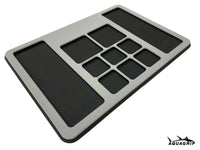 AquaGrip Ultimate Rigging Pad — light gray with black pockets, EVA foam fishing tool mat with rubber backing