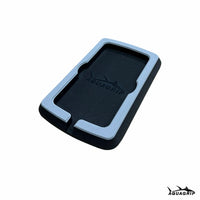 AquaGrip boat dash pad, small 5.875 x 9 in — light gray over black PE/EVA marine foam with integrated drain channel