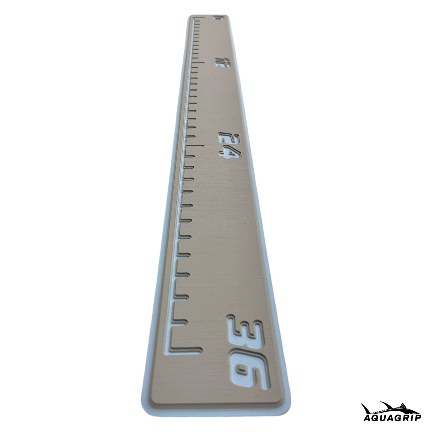 AquaGrip fish ruler - light gray ice blue slim angled view