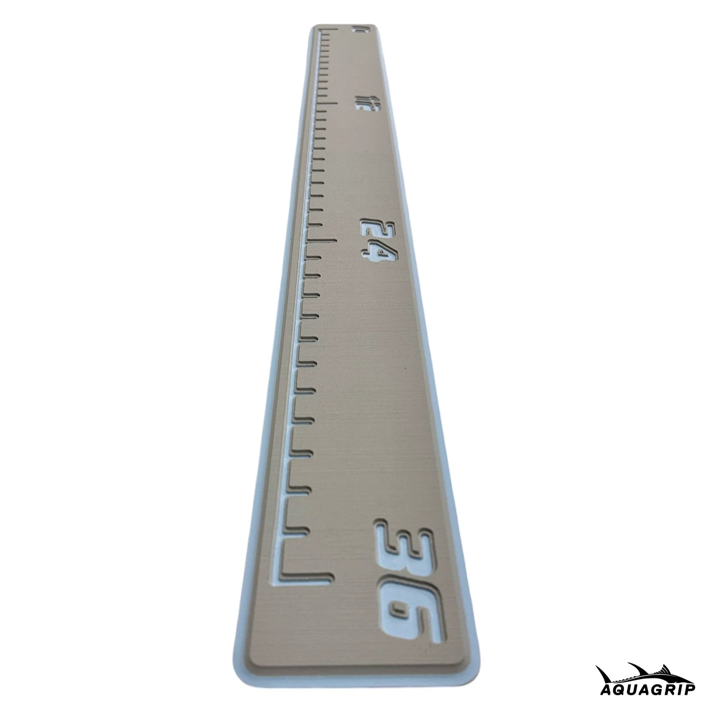 AquaGrip fish ruler - light gray ice blue slim angled view