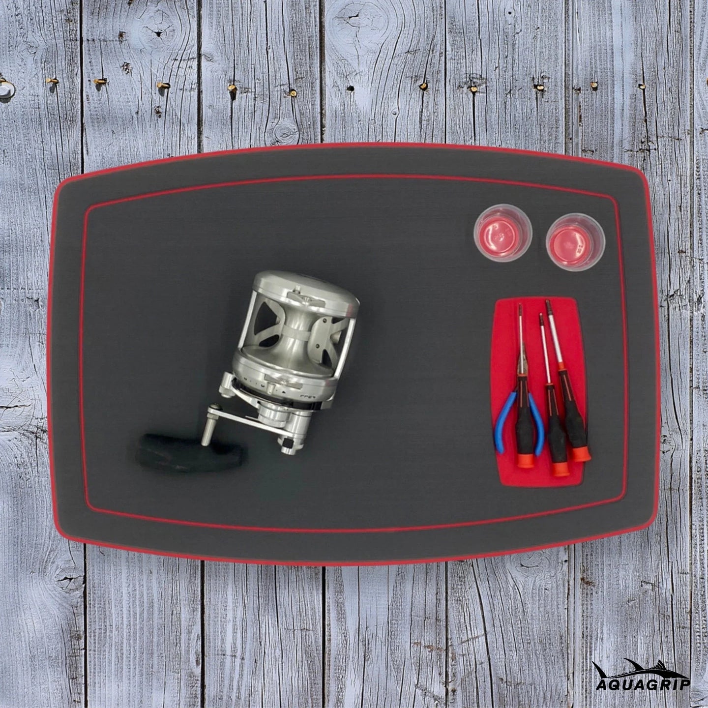 AquaGrip fishing utility pad — durable EVA foam fishing station, rubber-backed, made in CT
