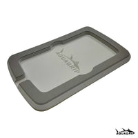 AquaGrip boat dash pad, small 5.875 x 9 in — medium gray over light gray PE/EVA marine foam with integrated drain channel