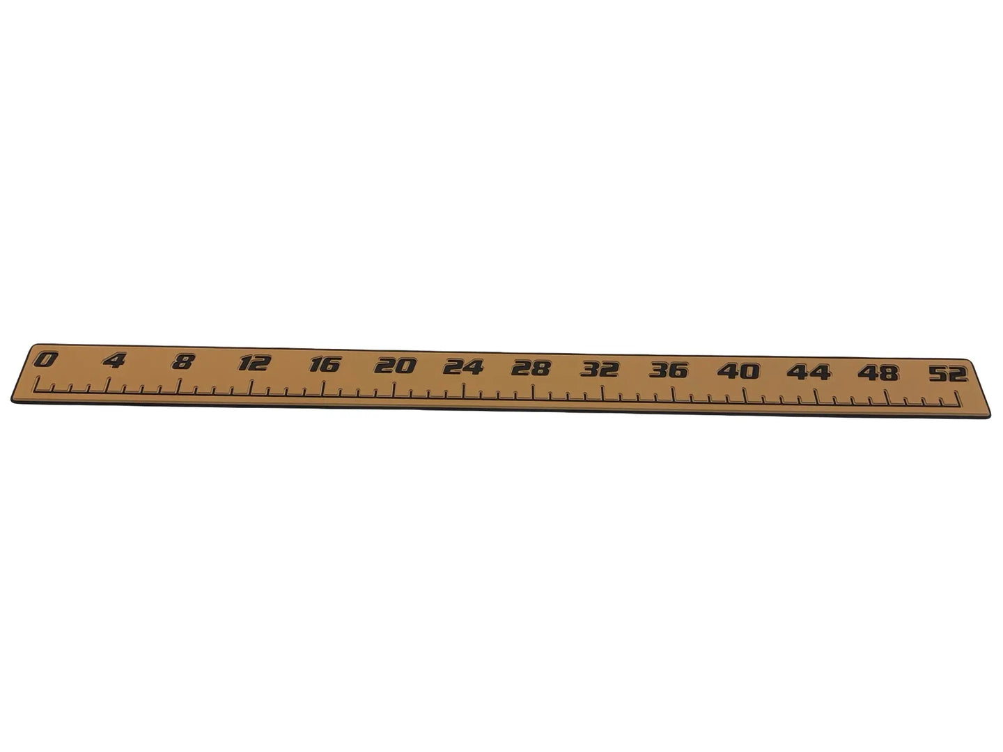 AquaGrip CT 52 inch EVA foam fish ruler — teak over black — flat lay product shot