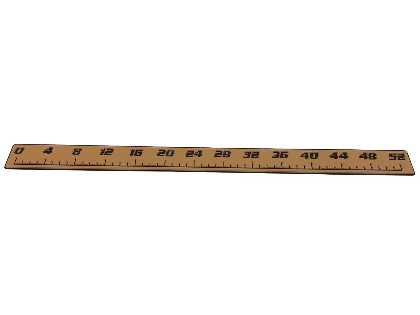 AquaGrip CT 52 inch EVA foam fish ruler — teak over black — flat lay product shot