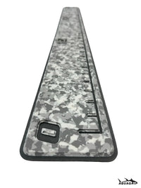 AquaGrip fish ruler - snow camo over dark gray slim angled view