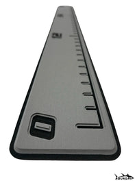 AquaGrip fish ruler - Medium gray over black slim angled view