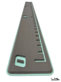 AquaGrip fish ruler - Medium gray over seafoam slim angled view