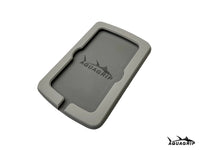 AquaGrip boat dash pad, small 5.875 x 9 in — light gray over medium gray PE/EVA marine foam with integrated drain channel