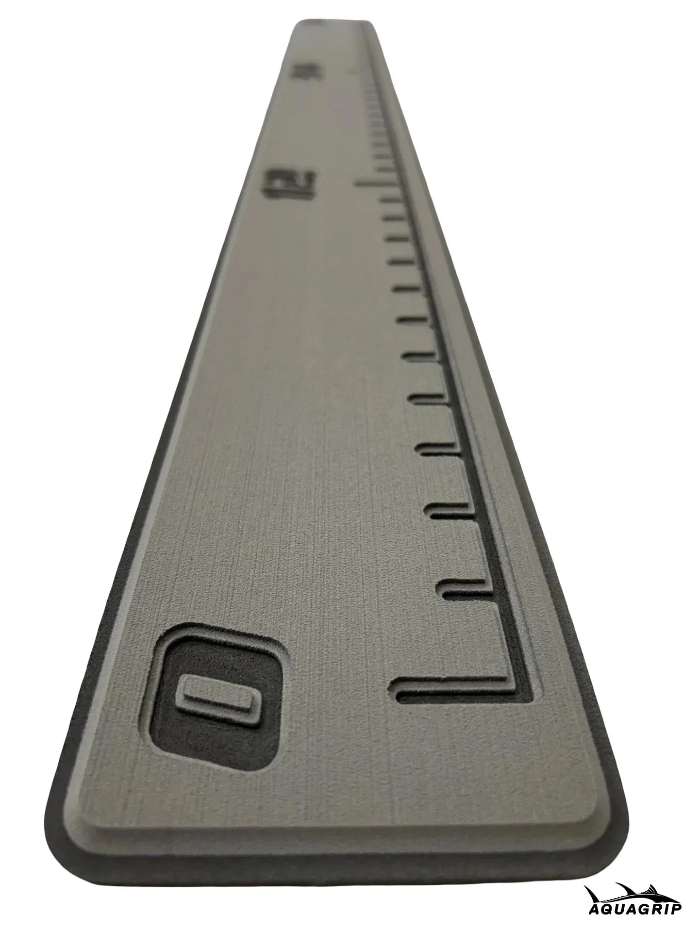 AquaGrip fish ruler - Medium gray over dark gray slim angled view