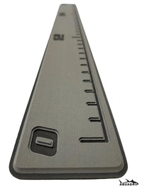 AquaGrip fish ruler - Medium gray over dark gray slim angled view