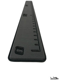 AquaGrip fish ruler - Dark gray over black slim angled view